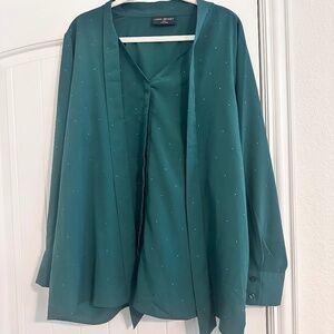 Lane Bryant Green Long Sleeve Top sz22/24